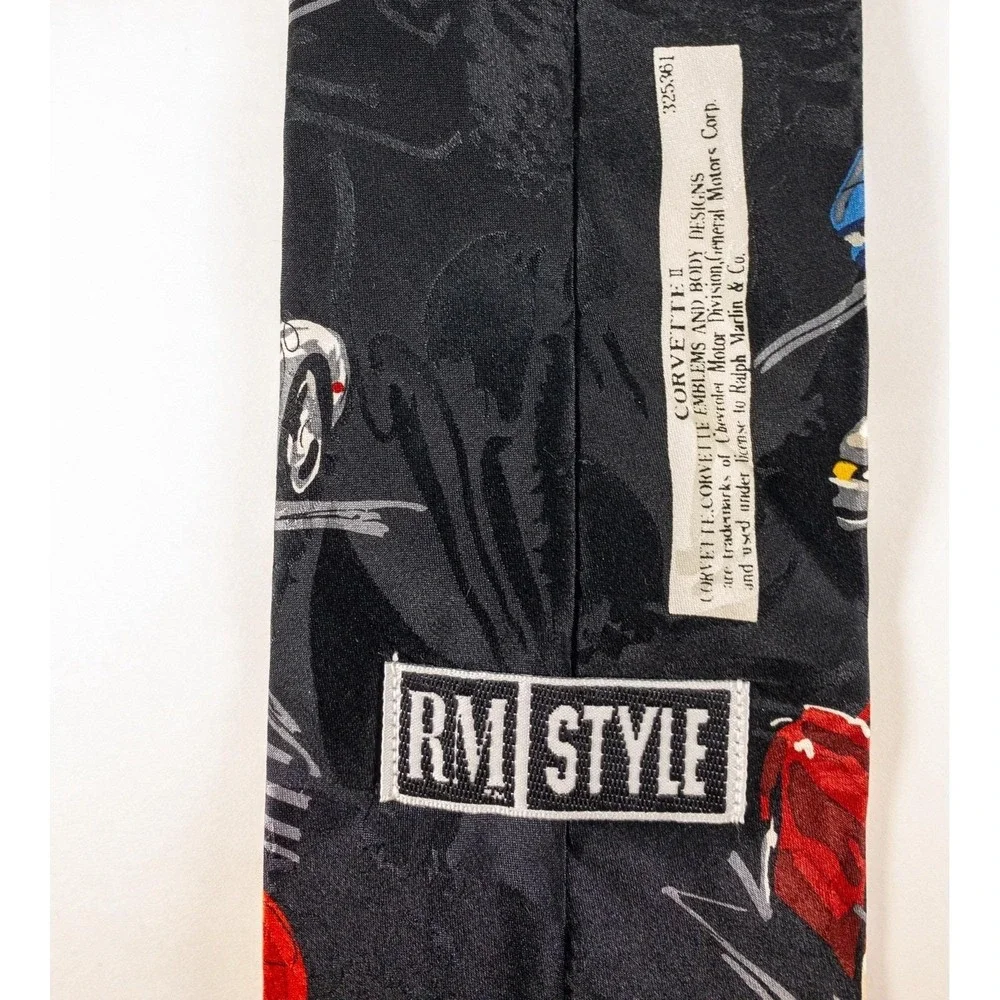 Vtg 1994 Ralph Marlin Corvette II Silk Tie Dennis Simon Automotive Chevy C5 C4